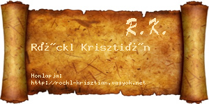 Röckl Krisztián névjegykártya